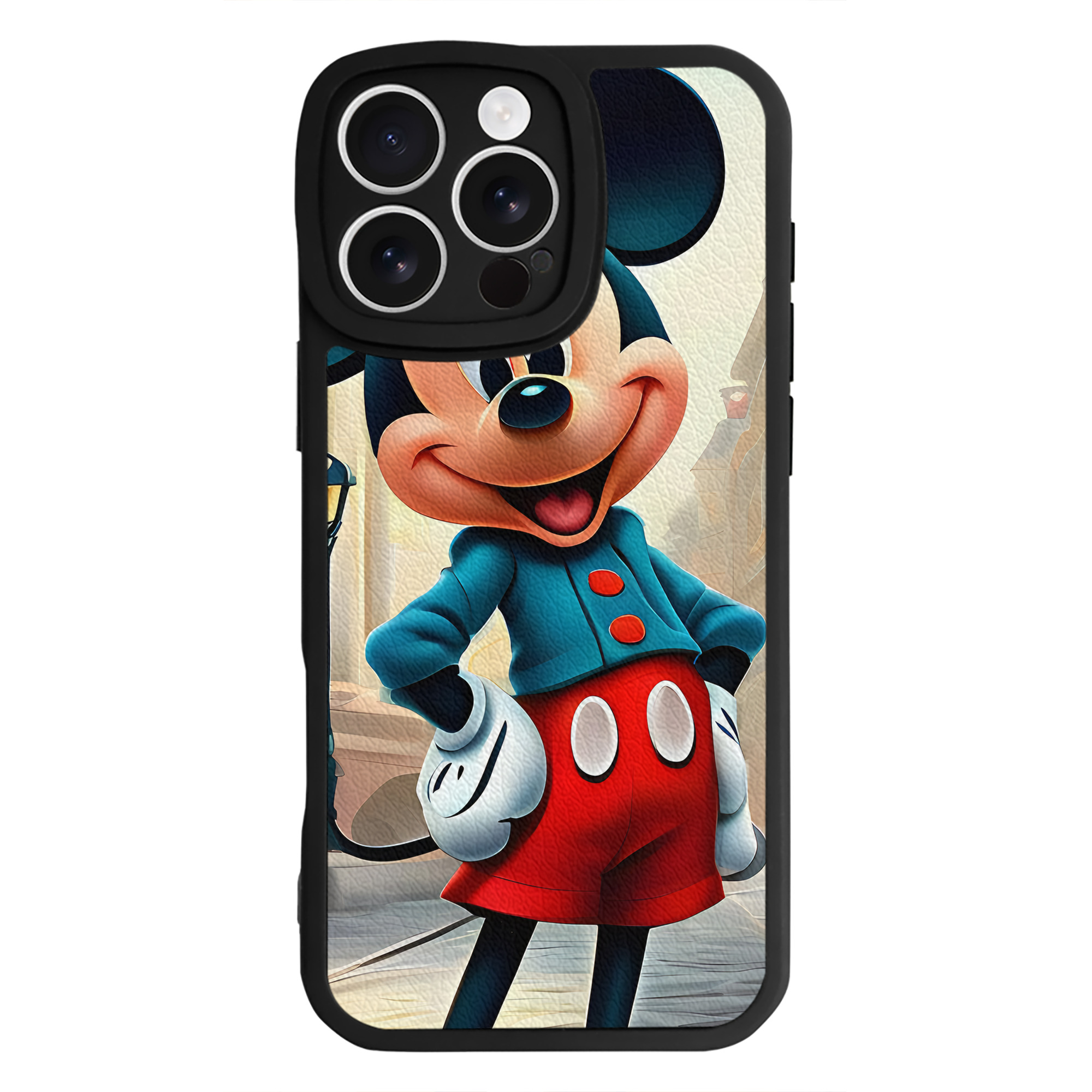 （画像用） ミッキーマウス Mickey Mouse 【iPhone 16シリーズ対応】シリコンスマホケース（レザー調） 材質：シリコン